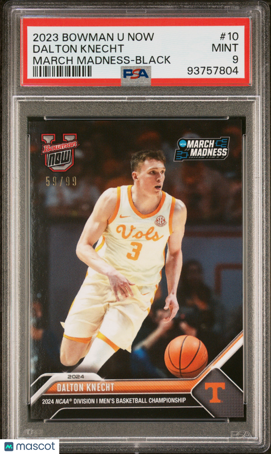 2023 Bowman U Now March Madness Dalton Knecht #10 Black PSA 9