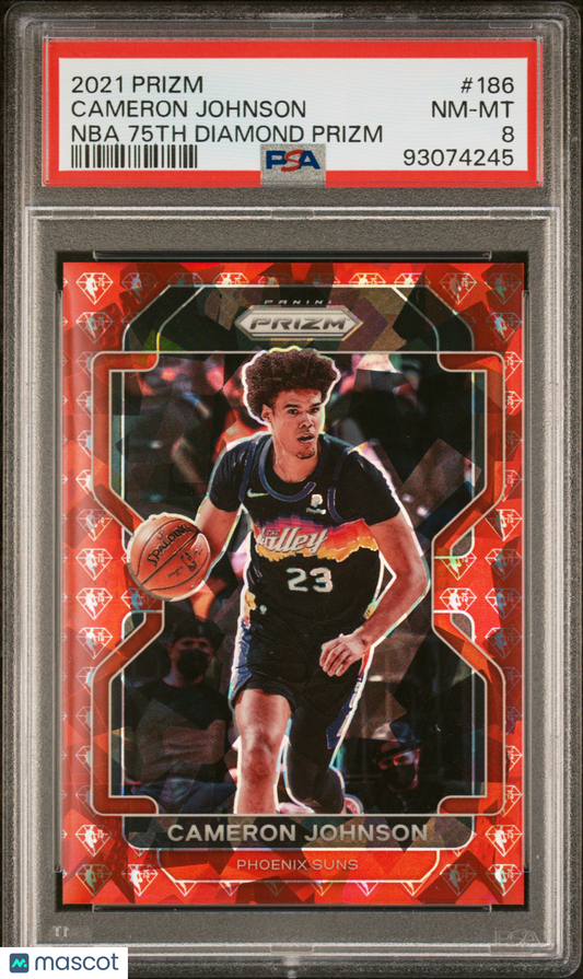 Panini 2021 Prizm Cameron Johnson #186 NBA 75th Diamond PSA 8
