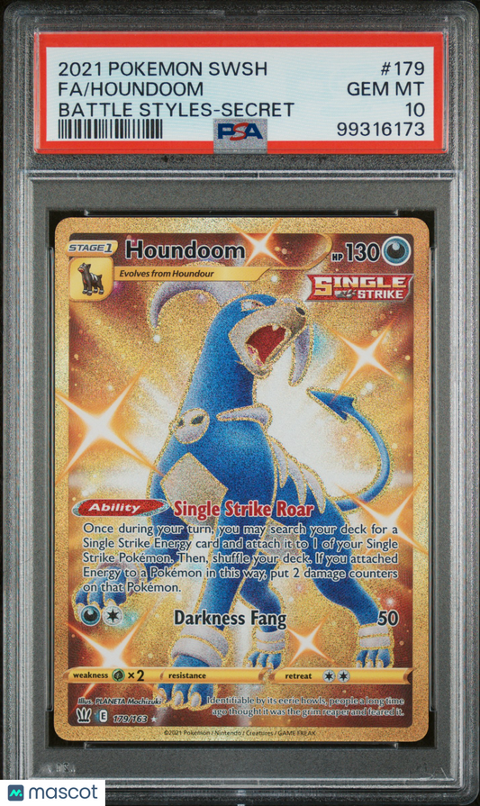 2021 Pokemon Battle Styles Houndoom Fa #179 PSA 10