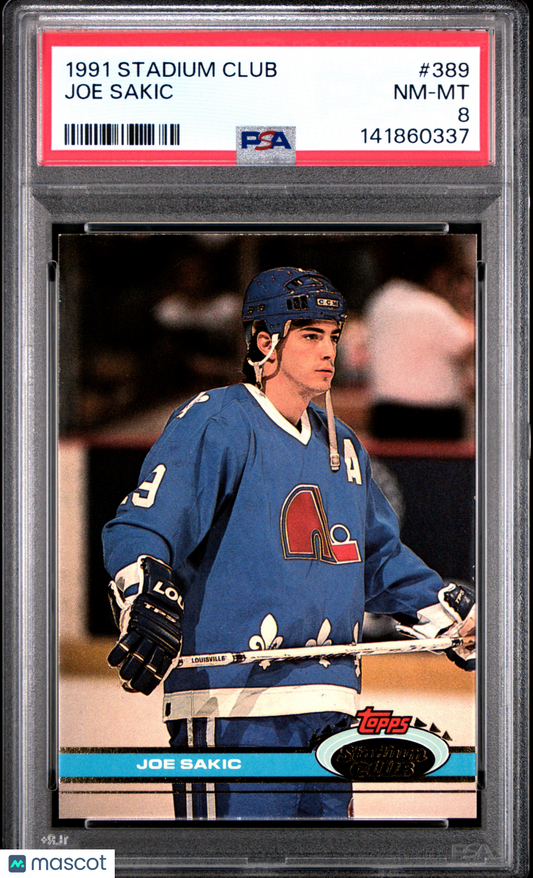 1991 Stadium Club Joe Sakic #389 PSA 8