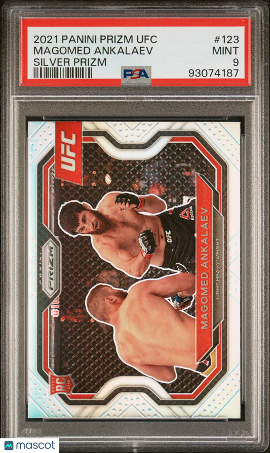 Panini 2021 Prizm UFC Magomed Ankalaev #123 Silver PSA 9