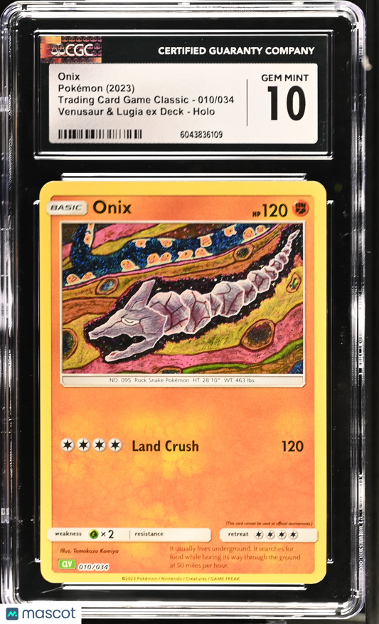 2023 Pokemon Trading Card Game Classic Onix #010/034 010/034 CGC 10