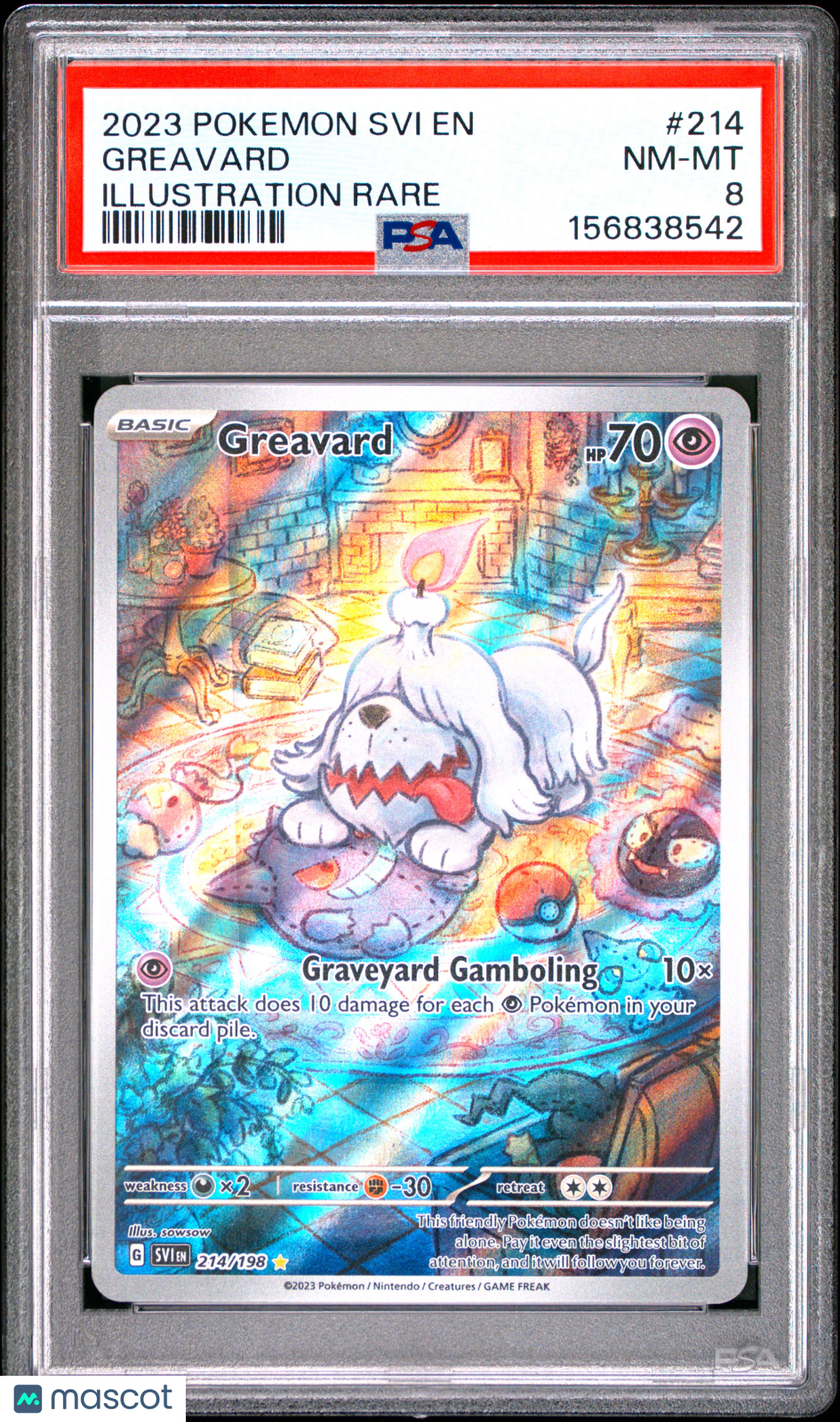 2023 Pokemon Svi EN-Scarlet & Violet Greavard #214 PSA 8