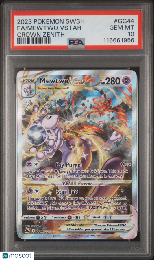 2023 Pokemon Sword And Shield Crown Zenith Mewtwo VSTAR #GG44 PSA 10