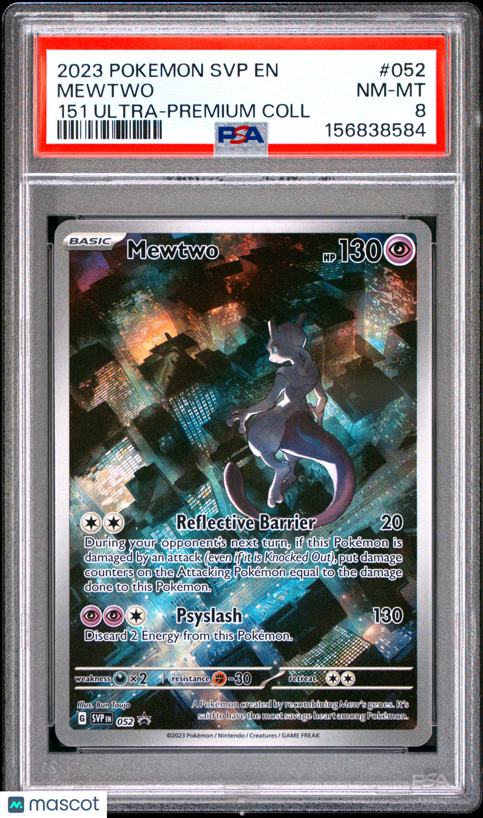 2023 Pokemon SVP EN-SV Black Star Promo Mewtwo #052 151 Ultra-Premium Coll PSA 8