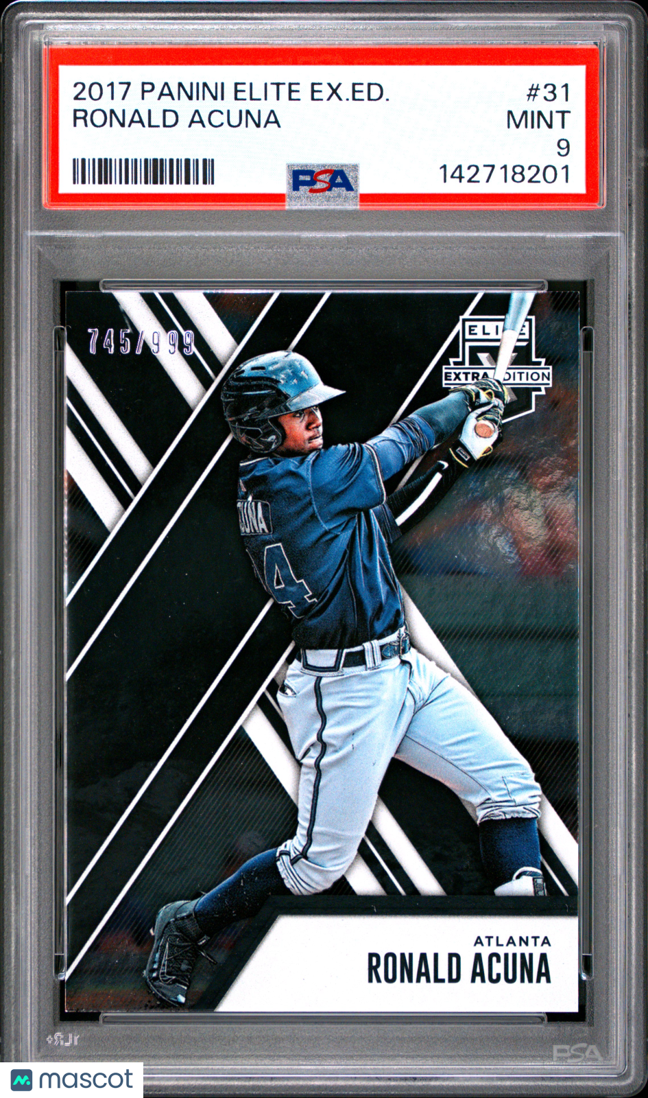2017 Panini Elite Extra Edition Ronald Acuna #31 PSA 9