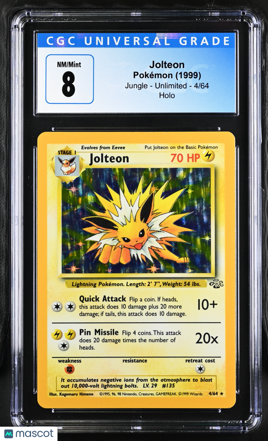 1999 Pokemon Jungle Jolteon #4/64 CGC 8