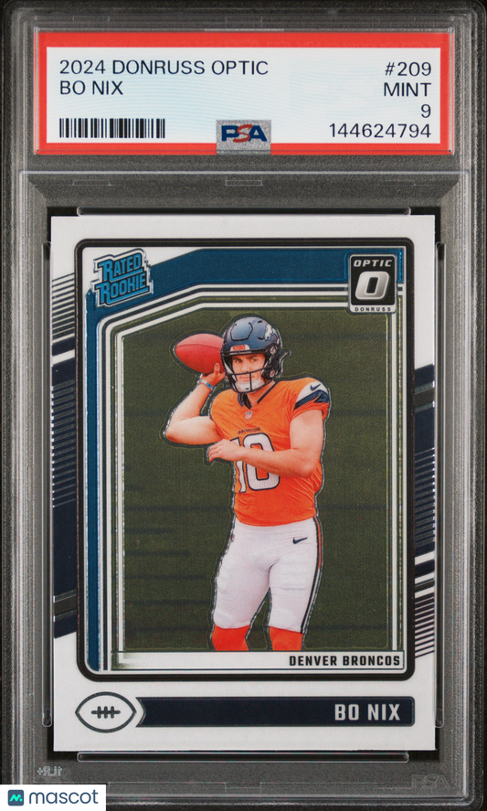 2024 Panini Donruss Optic Bo Nix #209 PSA 9