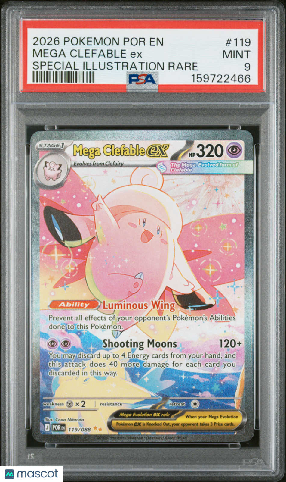 2026 Pokemon Por EN-Perfect Order Mega Clefable EX #119 PSA 9