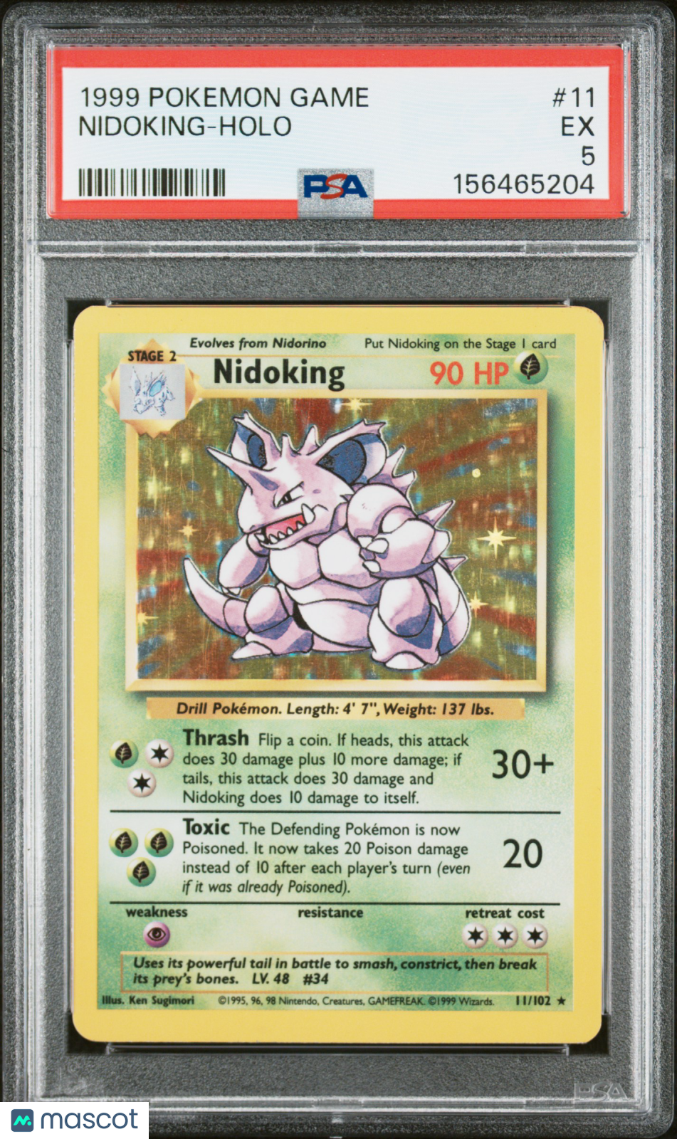 1999 Pokemon Game Nidoking #11 PSA 5