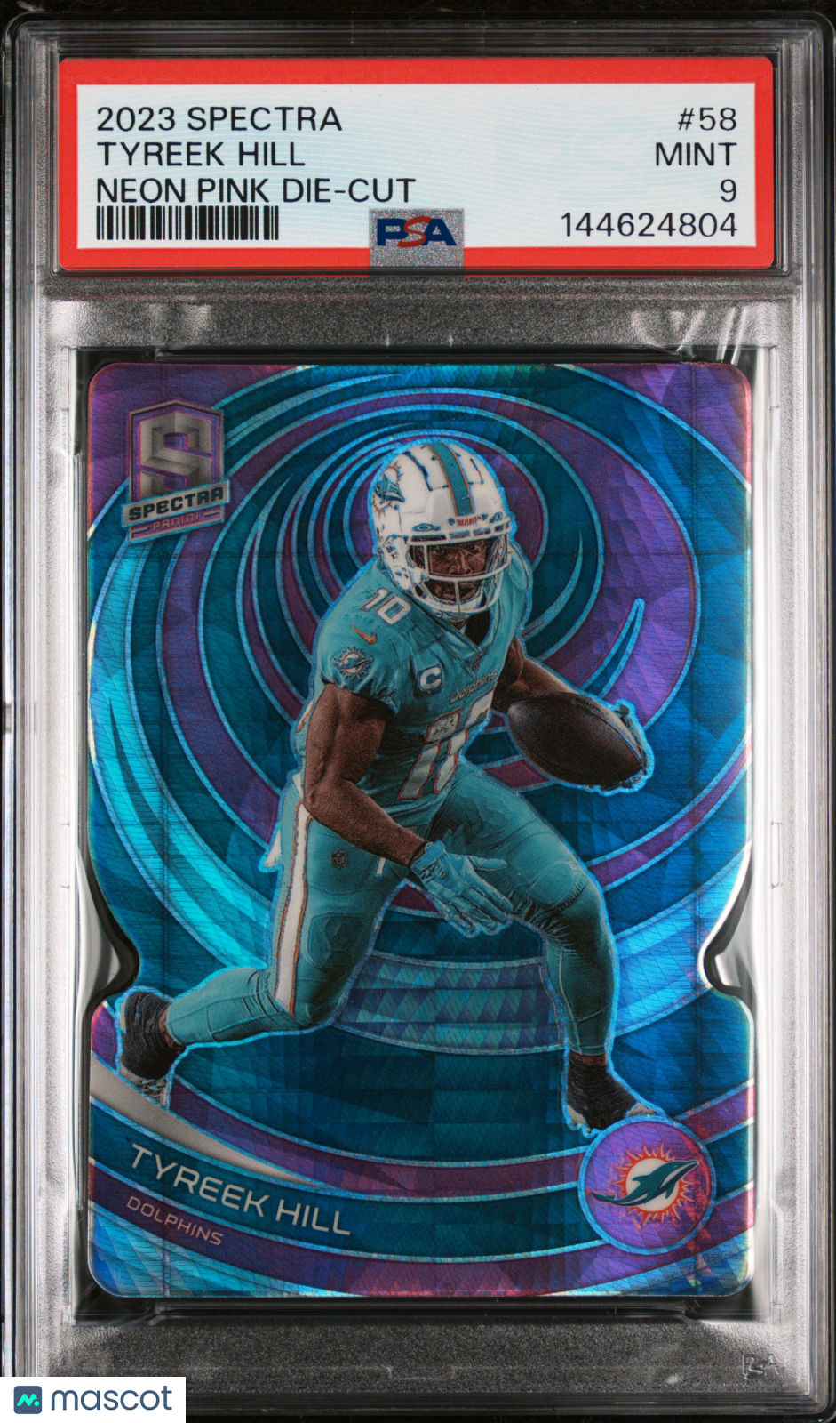 2023 Panini Spectra Tyreek Hill #58 Neon Pink Die Cut PSA 9