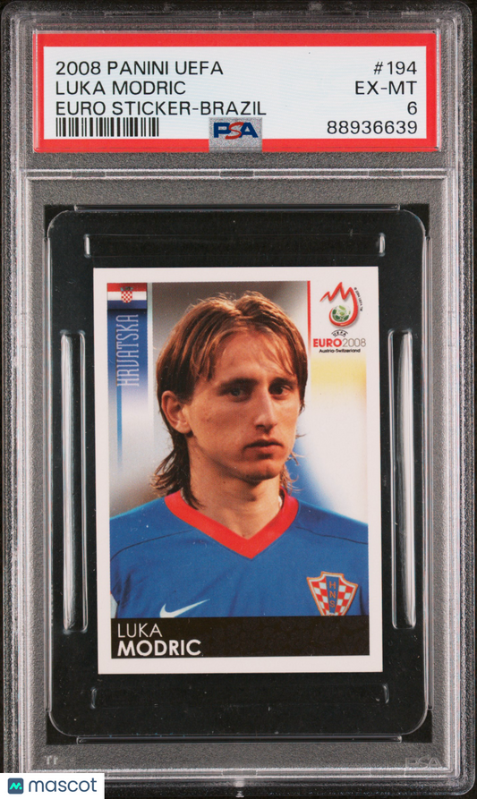 2008 Panini UEFA Euro Sticker Luka Modric #194 Brazil PSA 6
