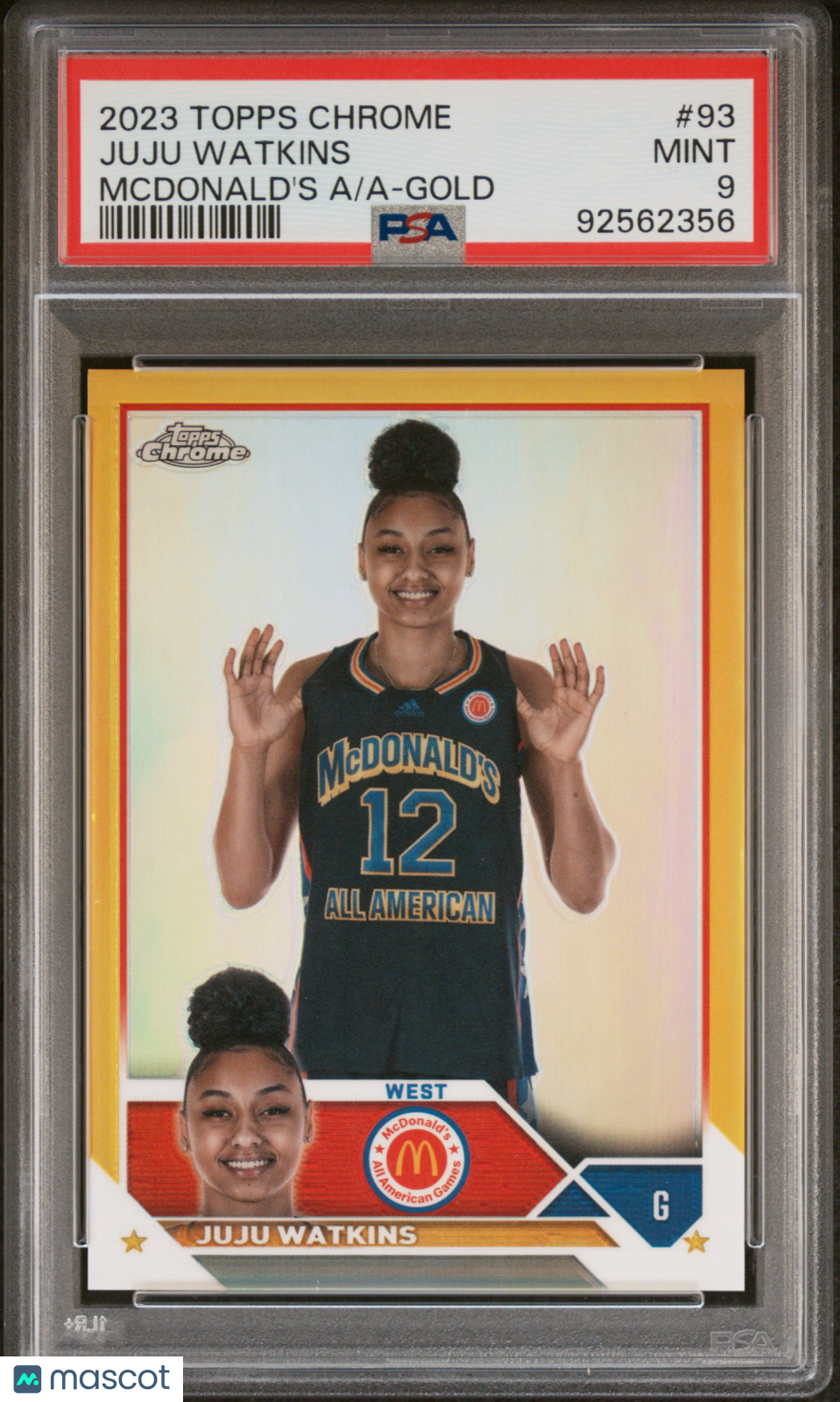 2023 Topps Chrome Mcdonald's All-American Juju Watkins #93 Gold Ref /50 PSA 9