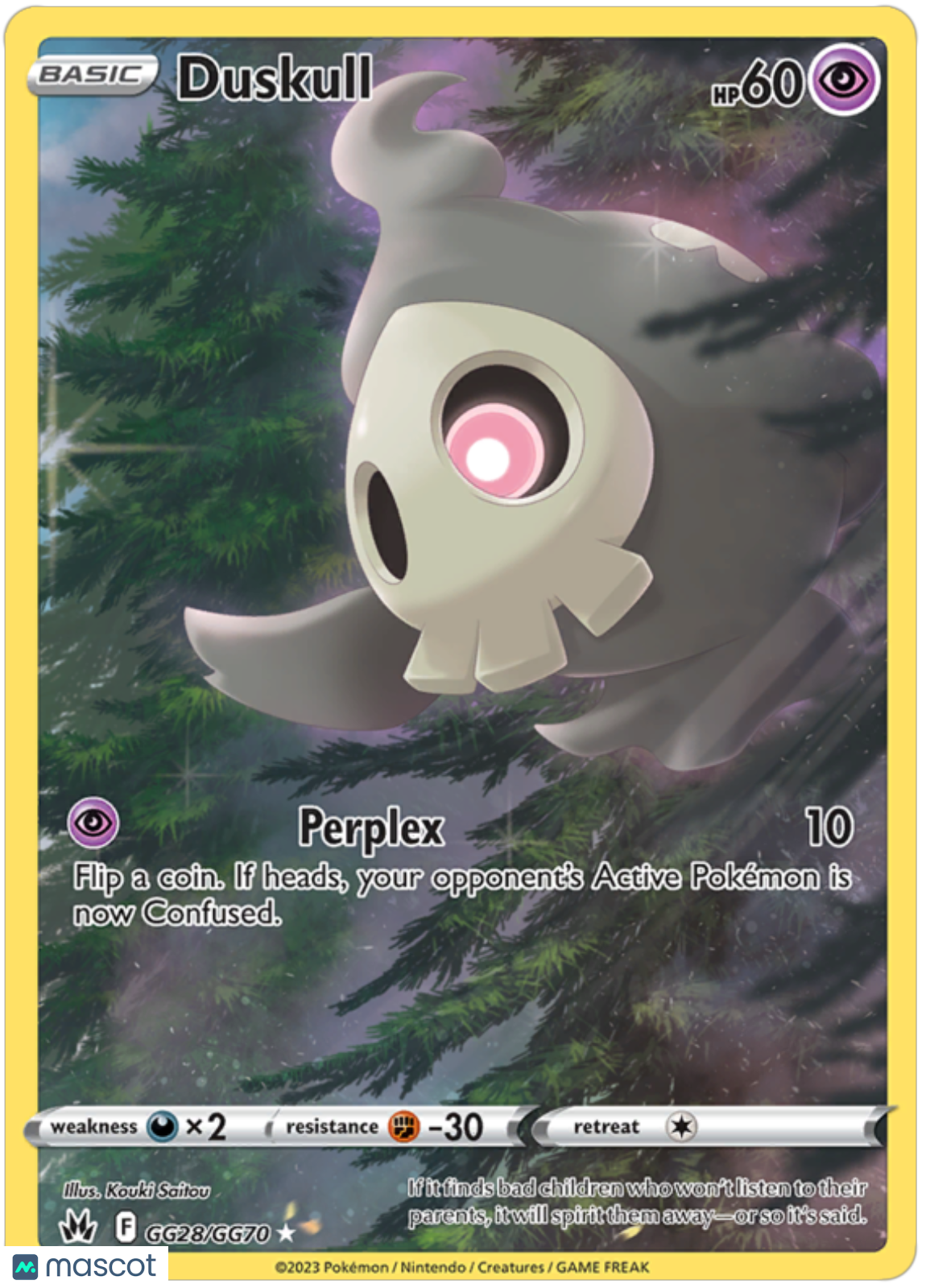2023 Pokemon Crown Zenith Duskull #GG28 Unlimited AGS 10