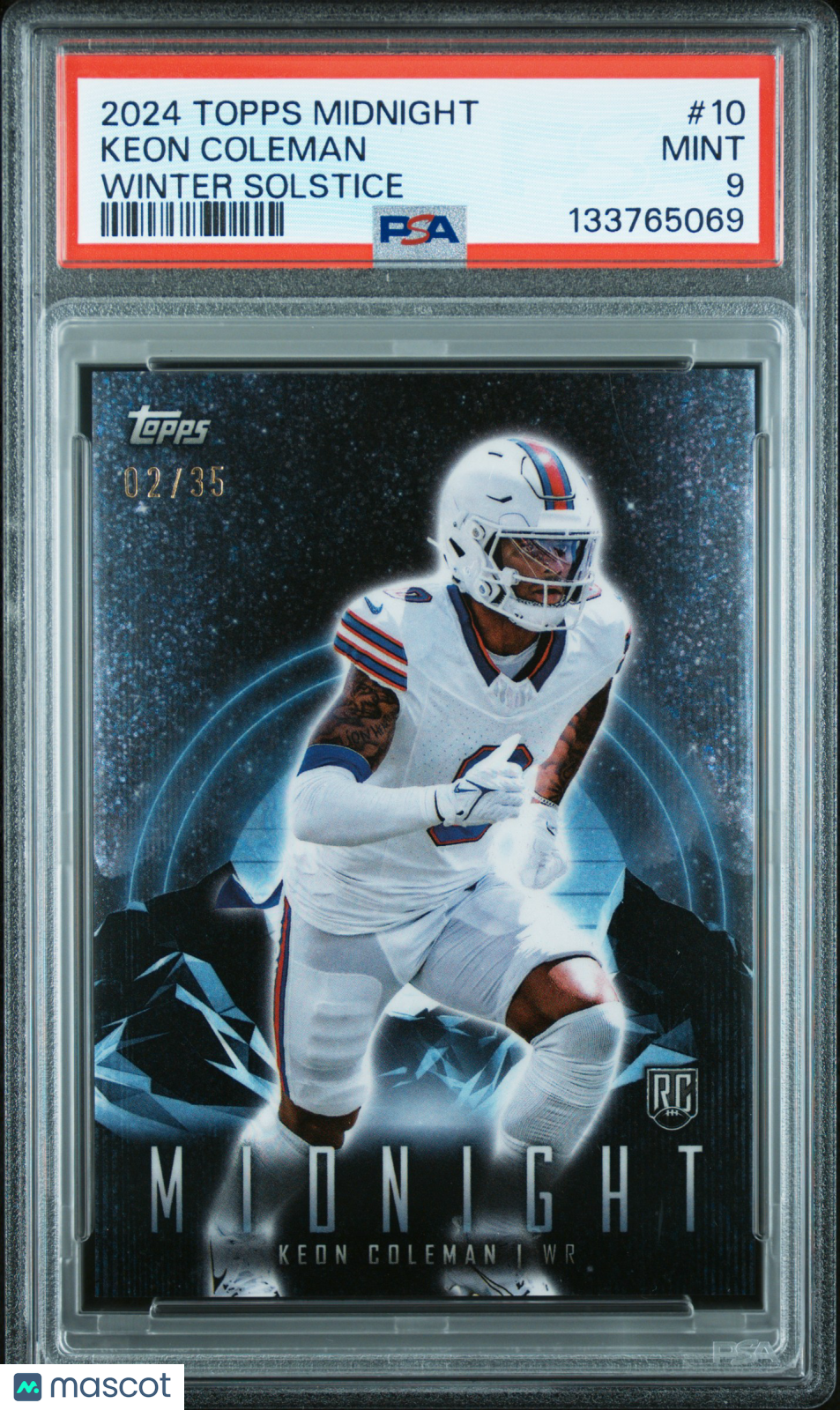 2024 Topps Midnight Keon Coleman #10 Winter Solstice PSA 9 /35
