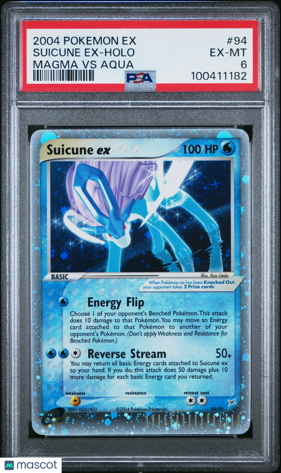 2004 Pokemon EX Team Magma VS Team Aqua Suicune EX #94 PSA 6