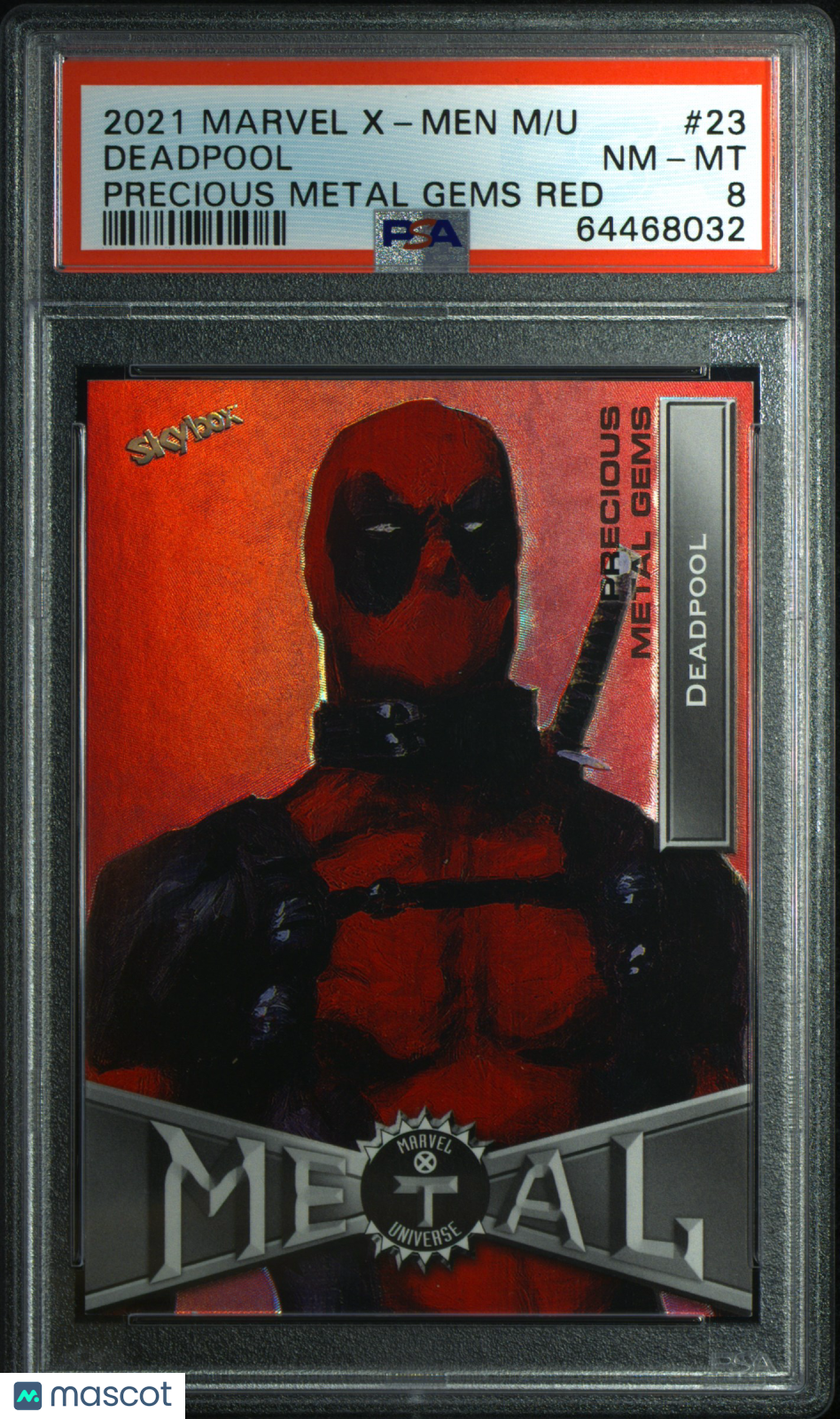 2021 Upper Deck Marvel X-Men Metal Universe Deadpool Precious Gems Red /100 #23 PSA 8
