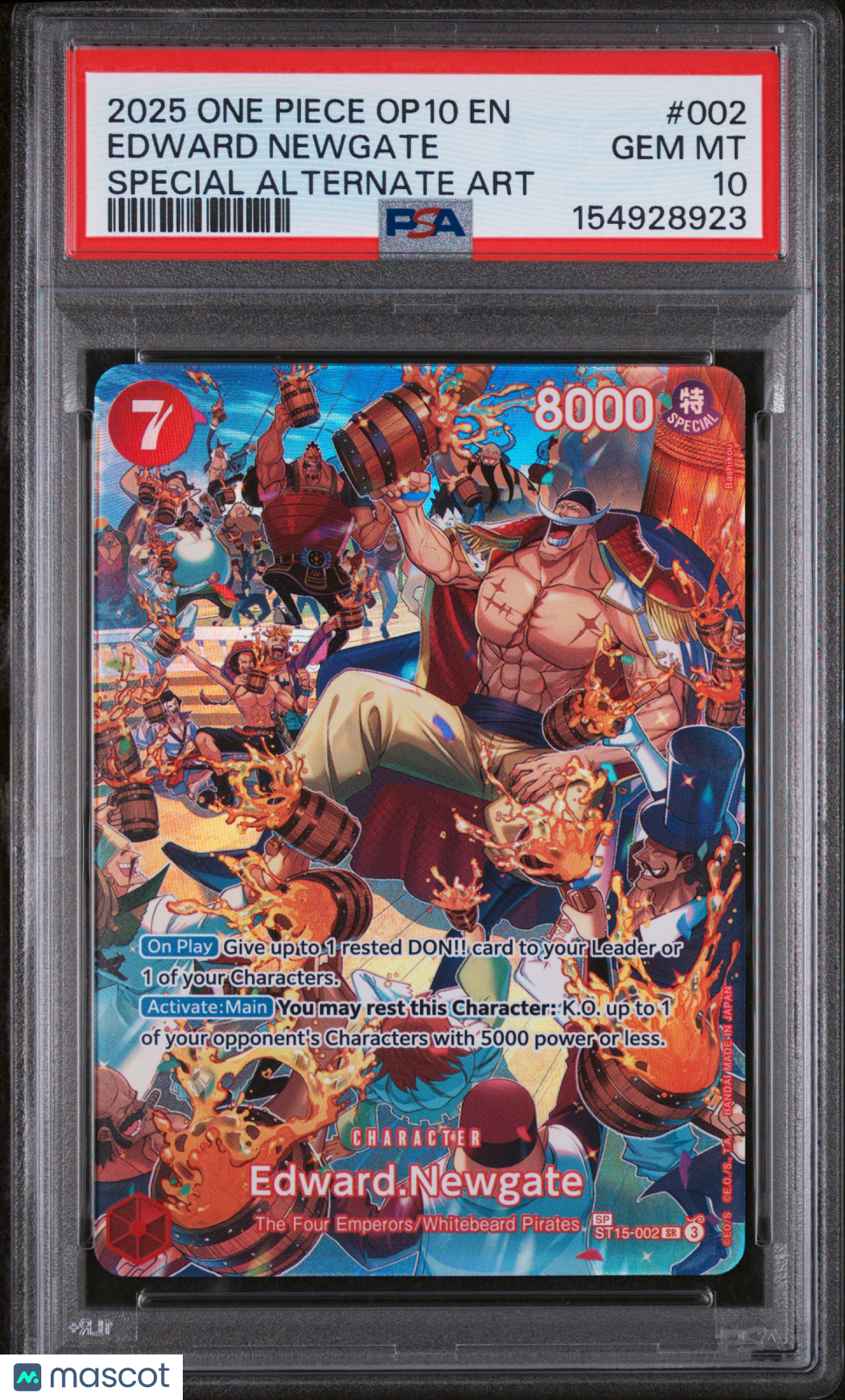 2025 One Piece Op10-Royal Blood Edward Newgate #002 Special Alternate Art PSA 10