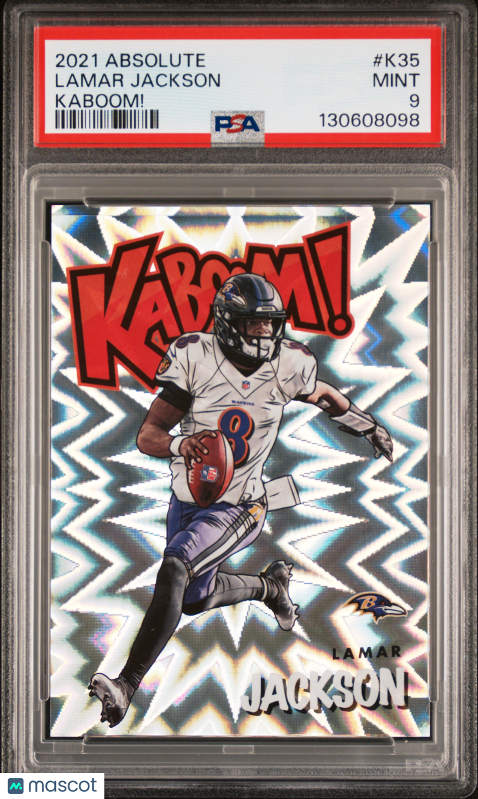 2021 Panini Absolute Kaboom! Lamar Jackson #K35 PSA 9