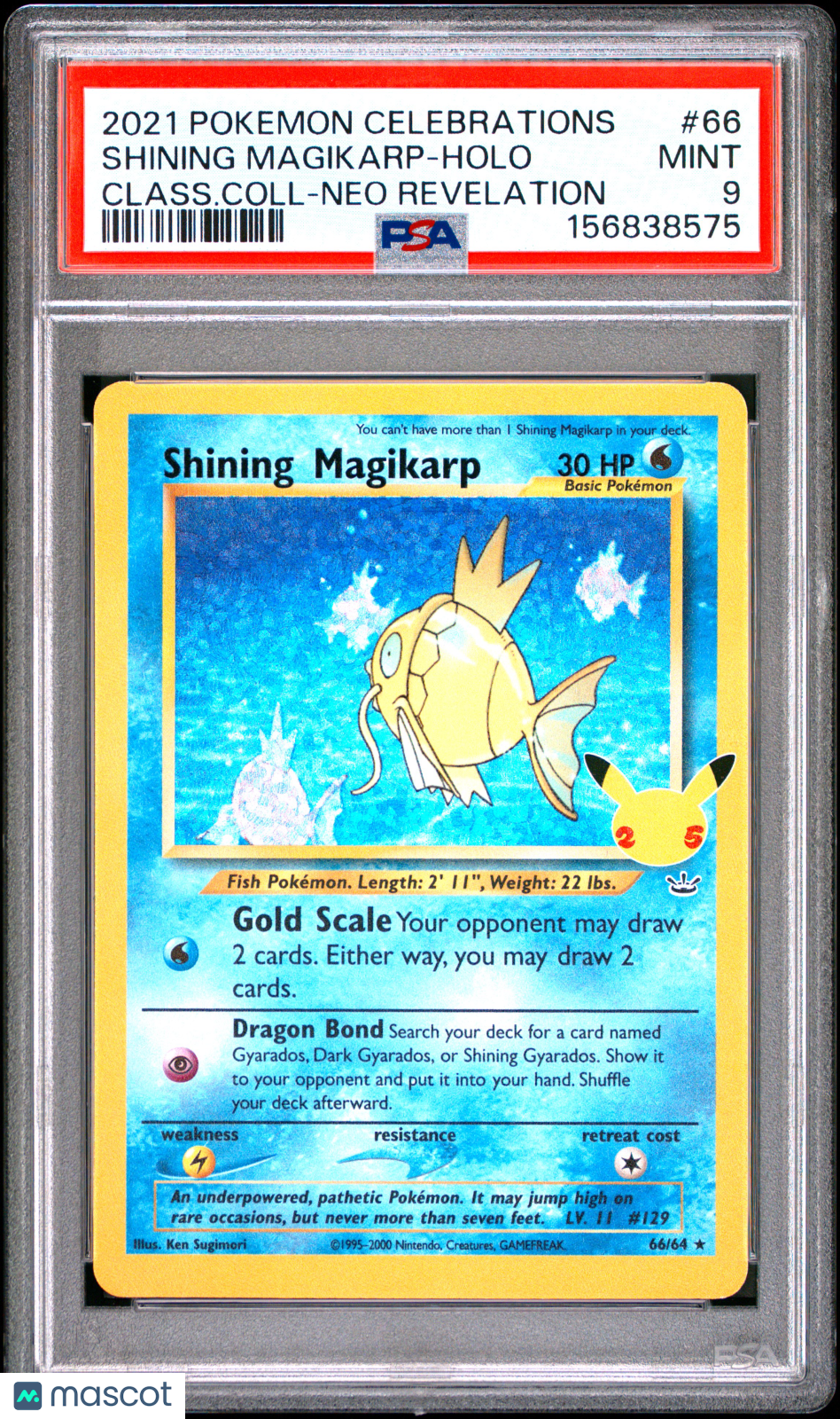2021 Pokemon Celebrations Classic Collection Shining Magikarp #66 PSA 9