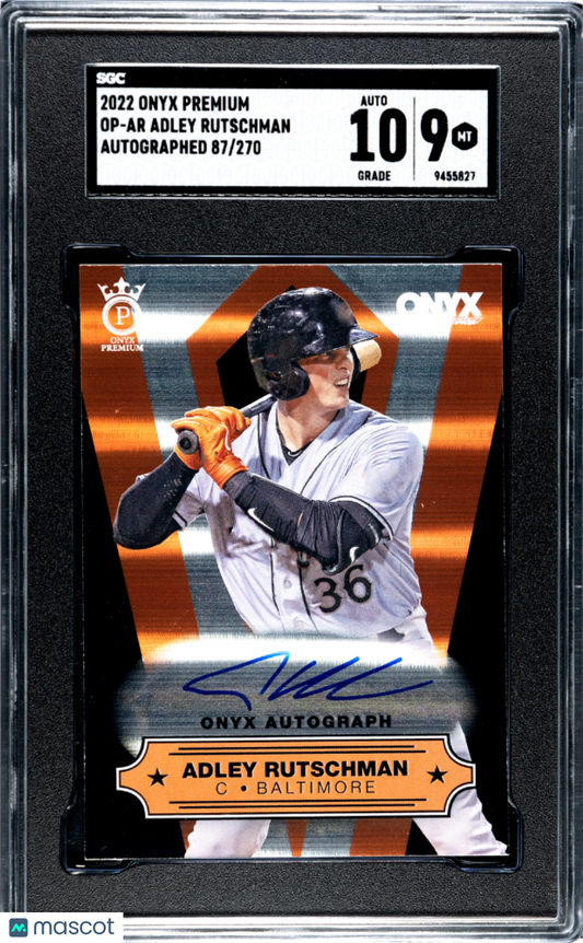 2022 Onyx Premium Adley Rutschman #OP-AR Autograph SGC 9 Auto 10