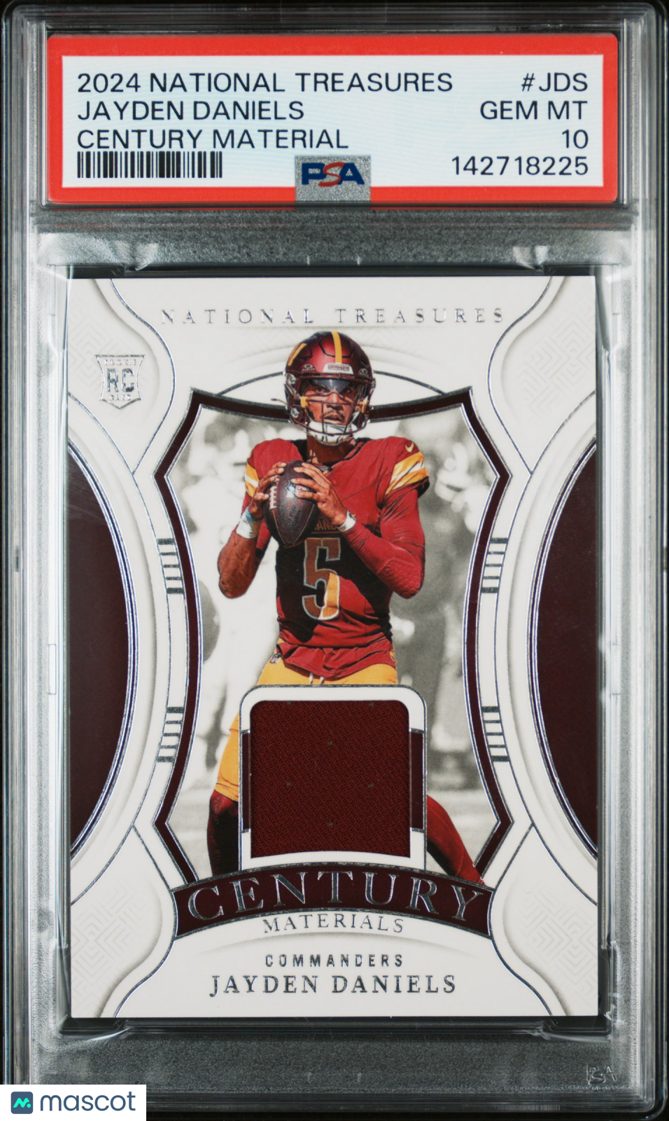 2024 Panini National Treasures Century Materials Jayden Daniels #JDS PSA 10
