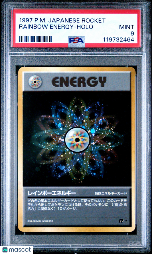 1997 Pokemon Japanese Rocket Rainbow Energy Japanese PSA 9