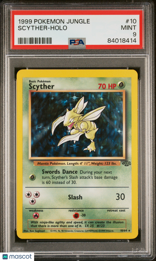 1999 Pokemon Jungle Scyther #10 PSA 9