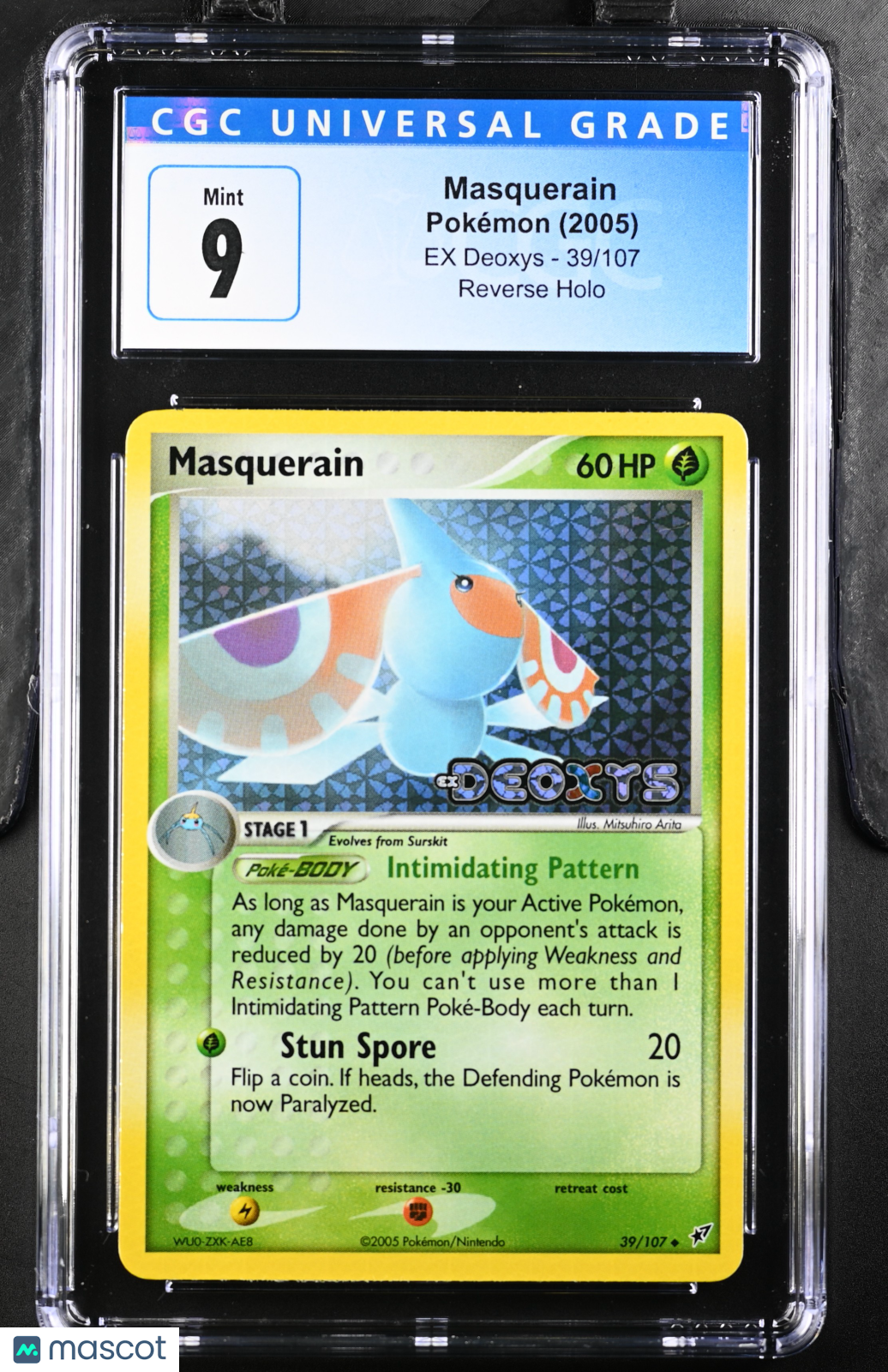 2005 Pokemon EX Deoxys Masquerain #39/107 CGC 9
