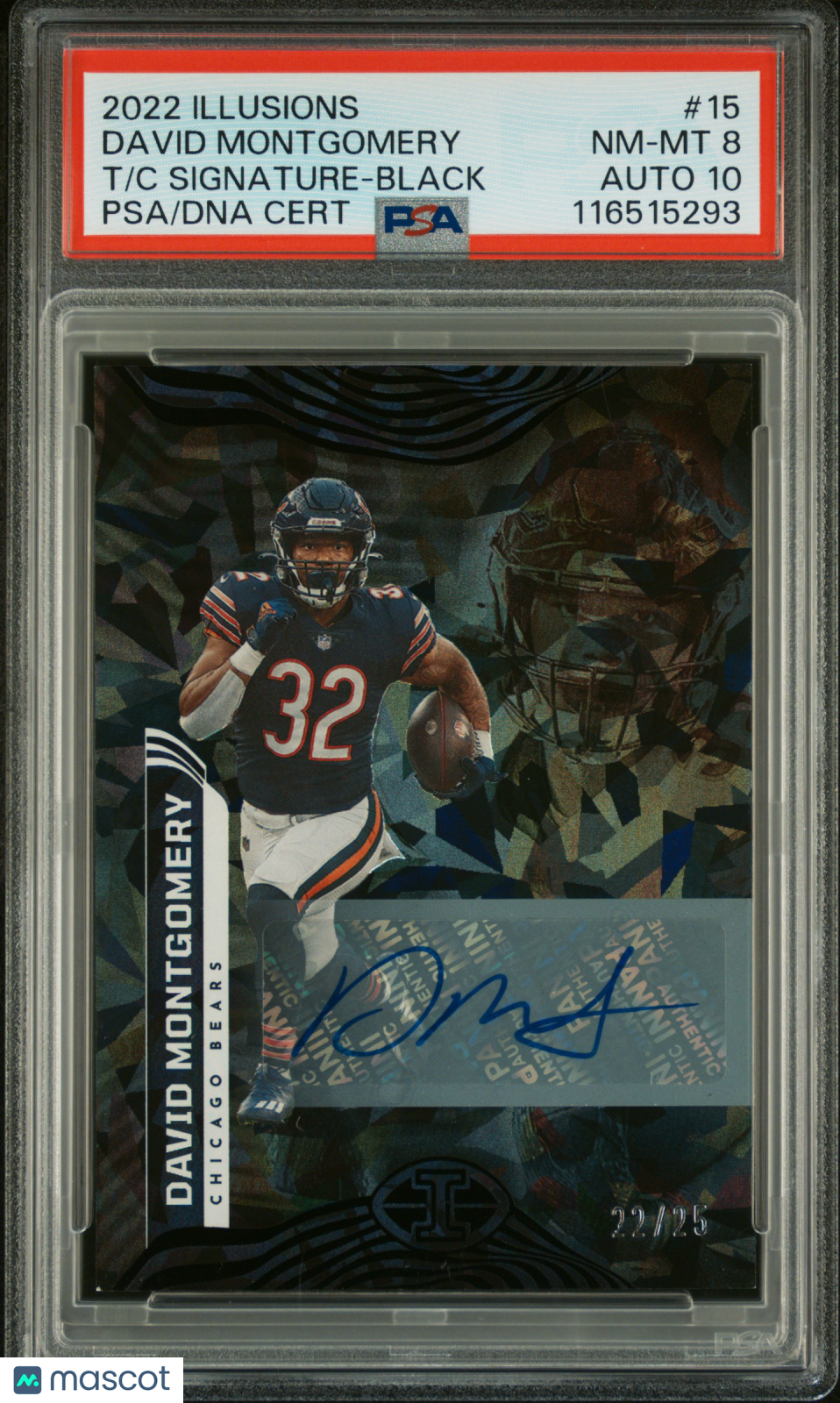 2022 Panini Illusions David Montgomery #15 T C Signature Black PSA 8 Auto 10