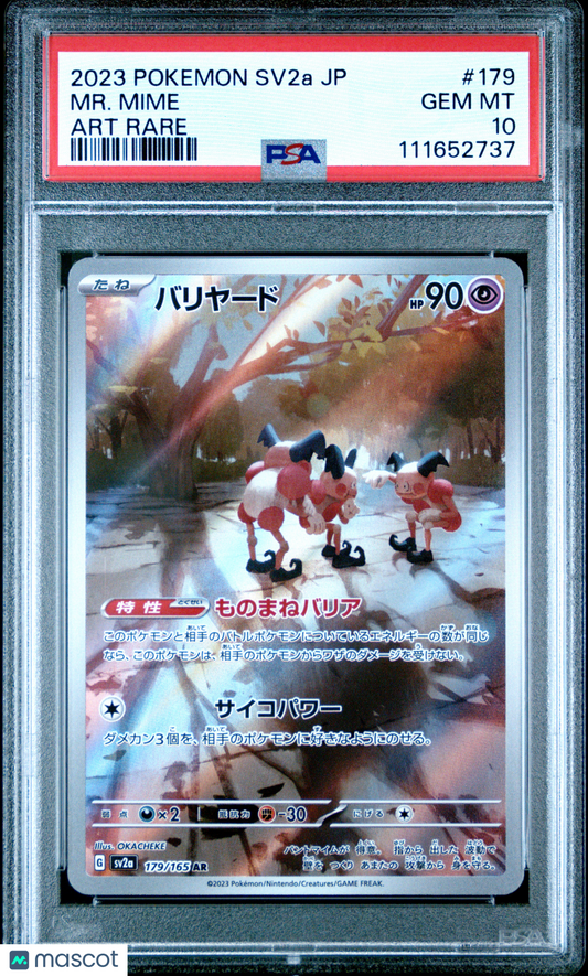 2023 Pokemon Japanese Sv2a-Pokemon 151 MR. Mime #179 Japanese Art Rare PSA 10