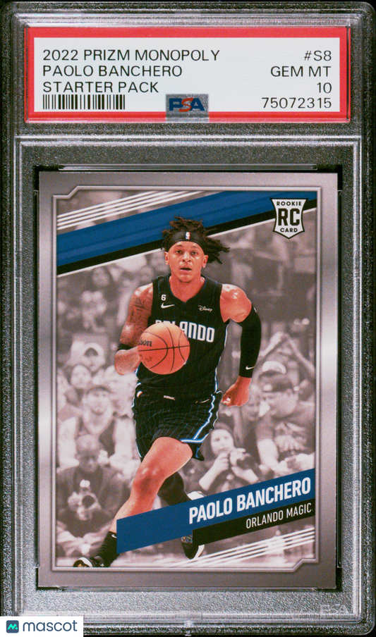 2022 Panini Prizm Monopoly Starter Pack Paolo Banchero #S8 PSA 10