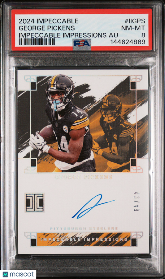 2024 Panini Impeccable Impressions Auto George Pickens #IIGPS PSA 8 /49