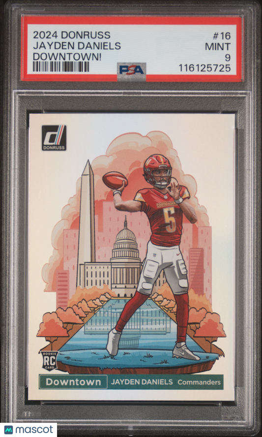 2024 Panini Donruss Downtown! Jayden Daniels #16 PSA 9