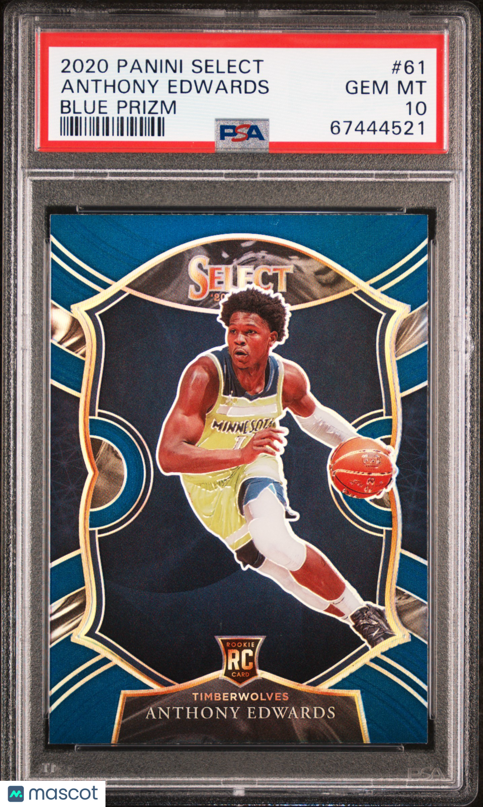 2020 Panini Select Anthony Edwards #61 Blue Prizm PSA 10