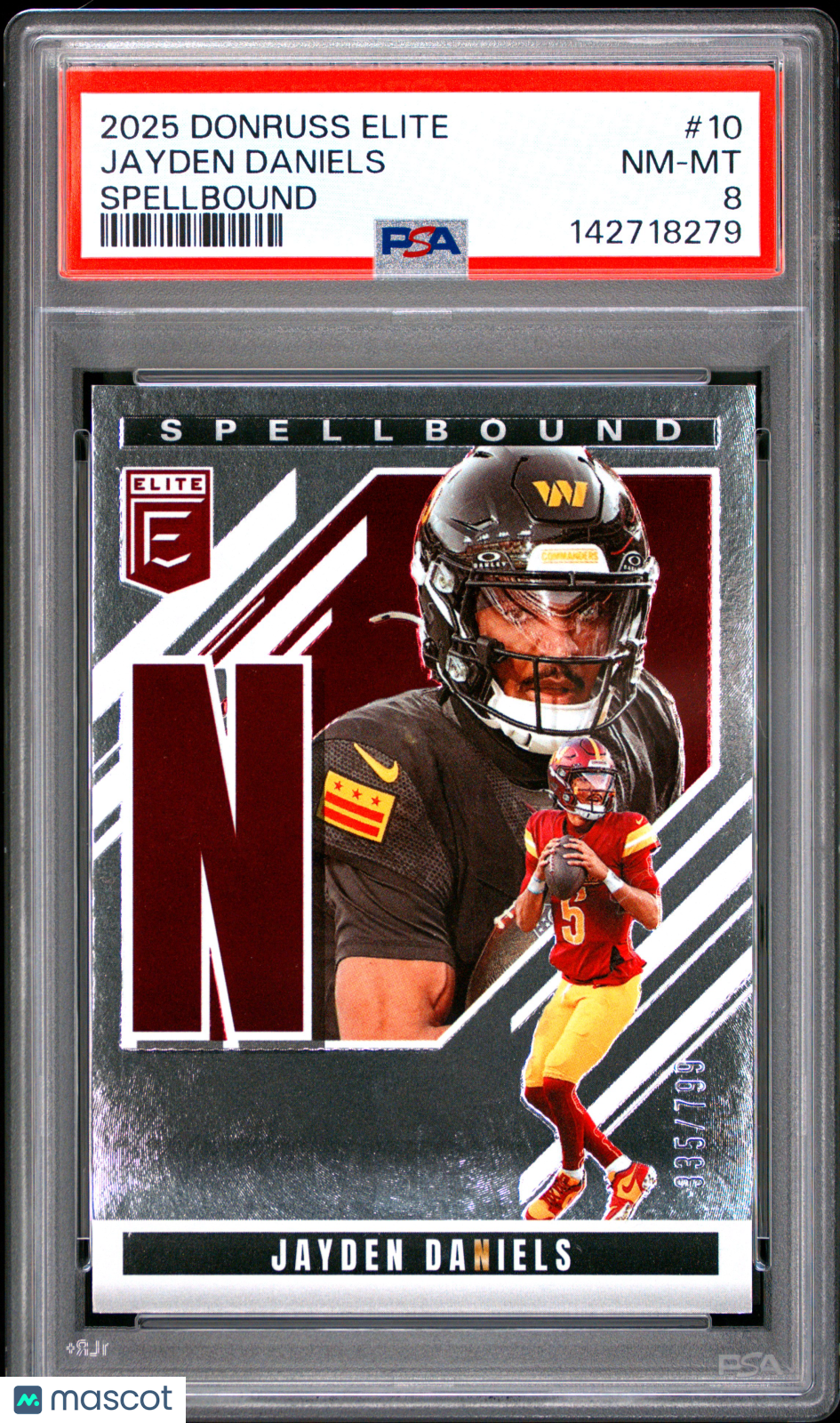 2025 Panini Donruss Elite Spellbound Jayden Daniels #10 PSA 8