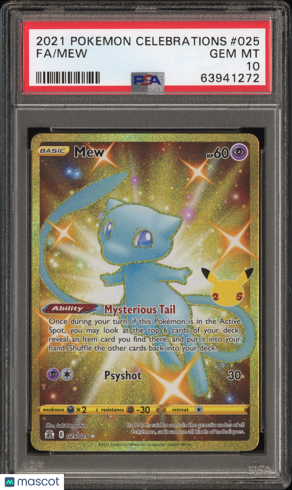 2021 Pokemon Celebrations Mew #025 Fa PSA 10