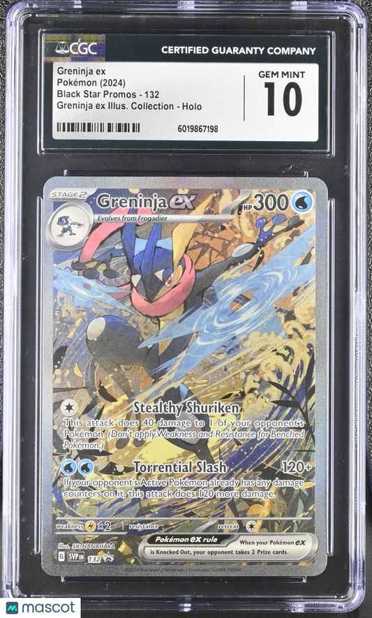 2024 Pokemon Black Star Promos Greninja ex #132 CGC 10