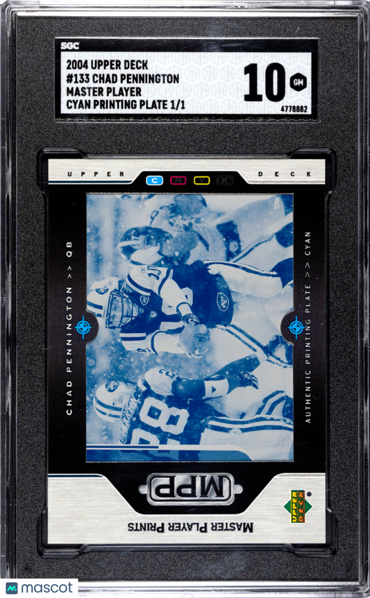 2004 Upper Deck Chad Pennington #133  Cyan Printing Plate 1 1 SGC 10