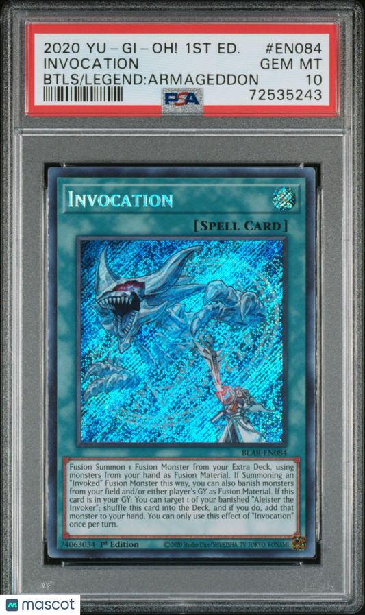 2020 Yu-Gi-Oh! Battles Of Legend: Armageddon Invocation #EN084 PSA 10
