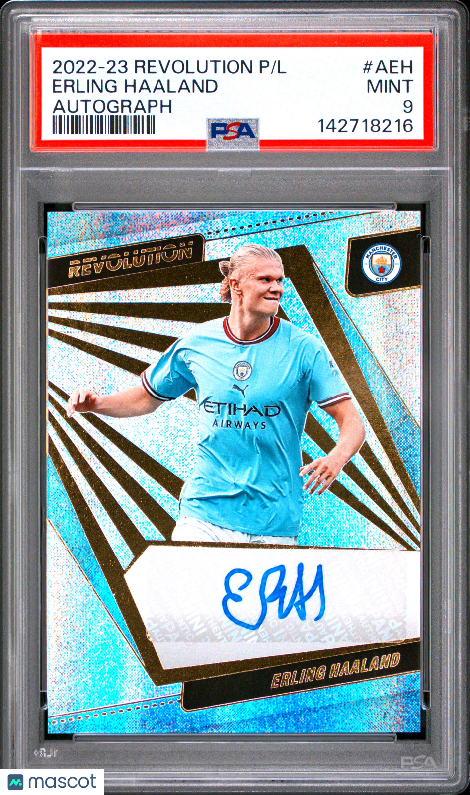 2022-23 Panini Revolution Premier League Autographs Erling Haaland #AEH PSA 9