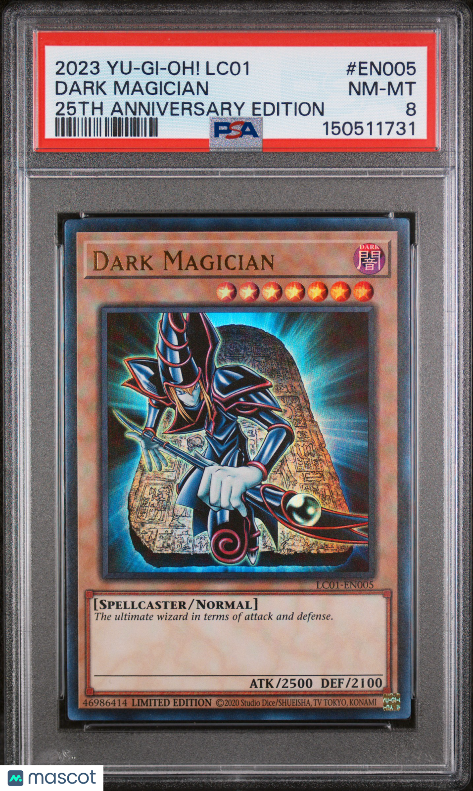 2023 Yu-Gi-Oh! Dark Magician #LC01-EN005 25th Anniversary Edition PSA 8
