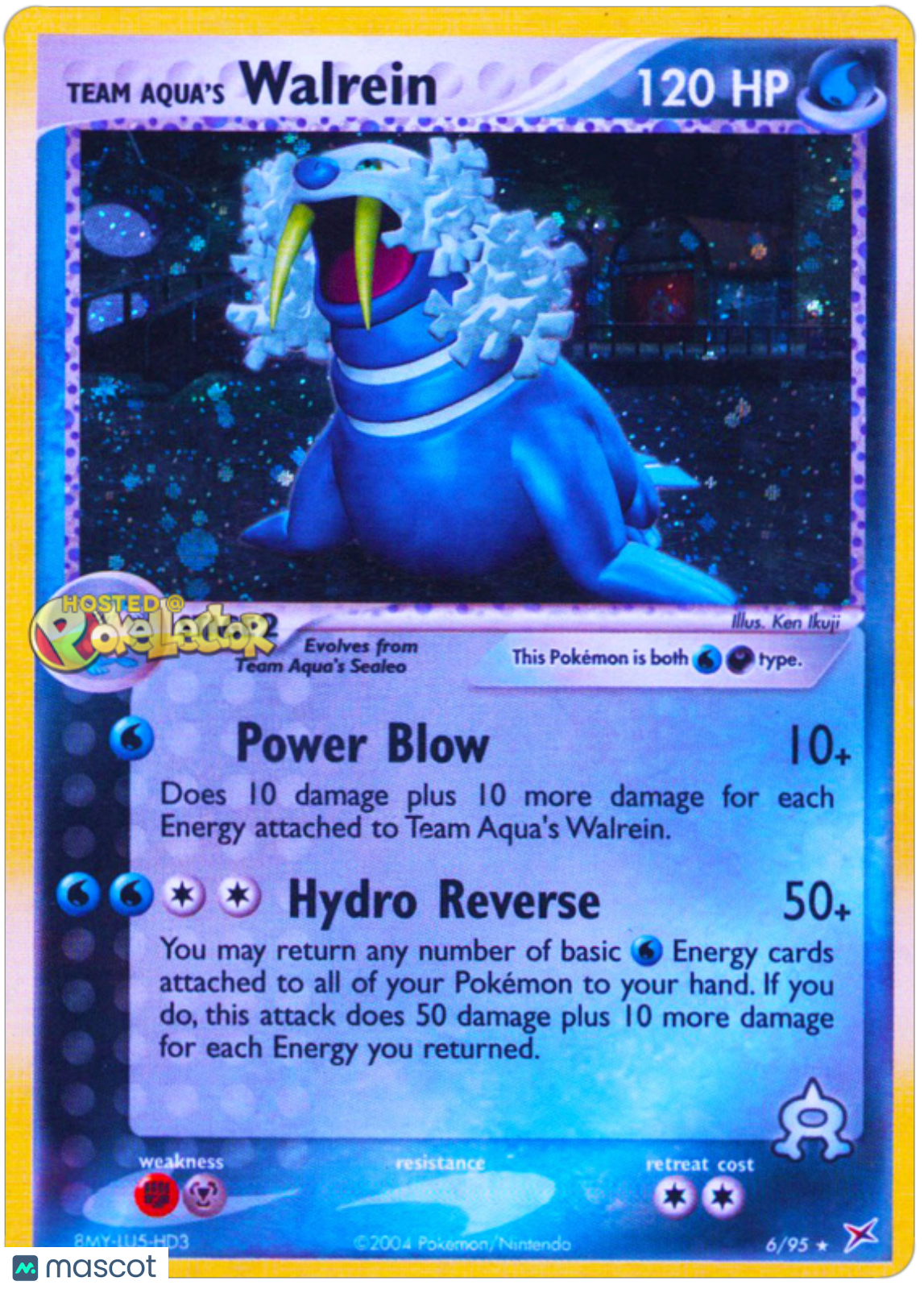 2004 Pokemon EX Team Magma vs Team Aqua Team Aqua's Walrein #006 AGS 10