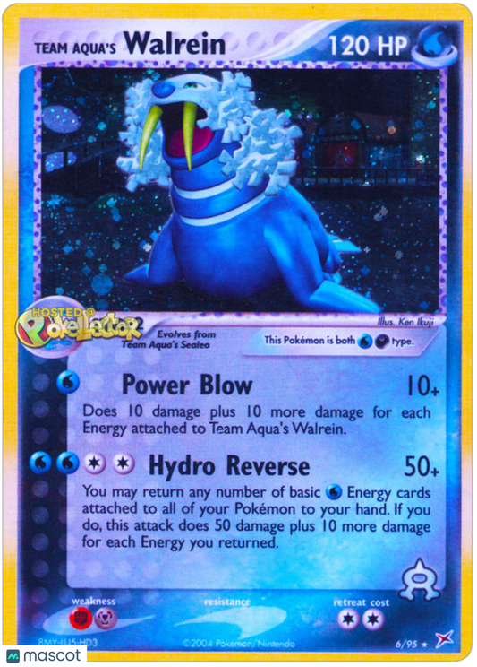 2004 Pokemon EX Team Magma vs Team Aqua Team Aqua's Walrein #006 AGS 10