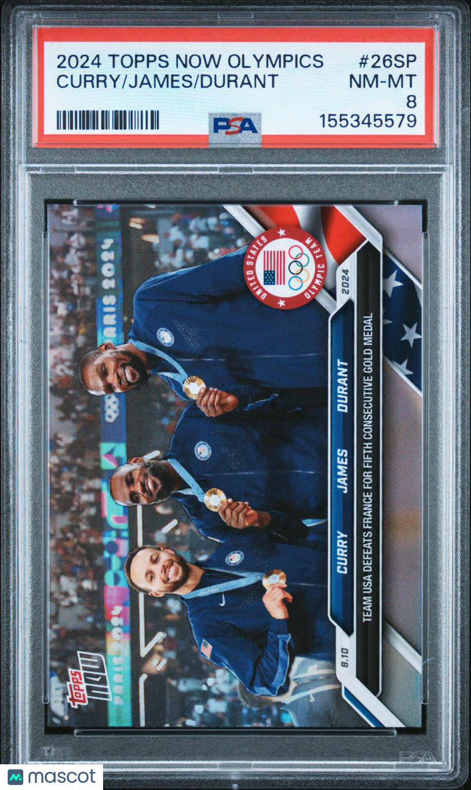 2024 Topps Now Olympic Games Durant Curry James #26SP PSA 8