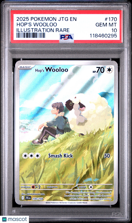 2025 Pokemon JTG EN-Journey Together Hop's Wooloo #170 PSA 10