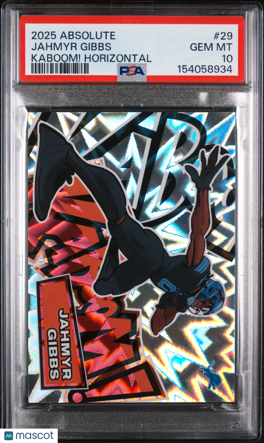 2025 Panini Absolute Kaboom! Horizontal Jahmyr Gibbs #29 PSA 10