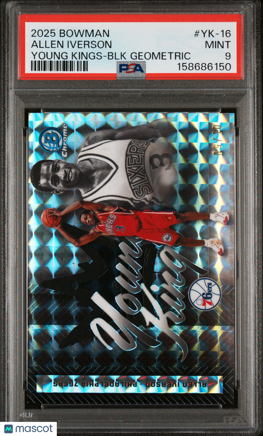 2025 Bowman Chrome Young Kings Allen Iverson #YK-16 BLK Geometric PSA 9