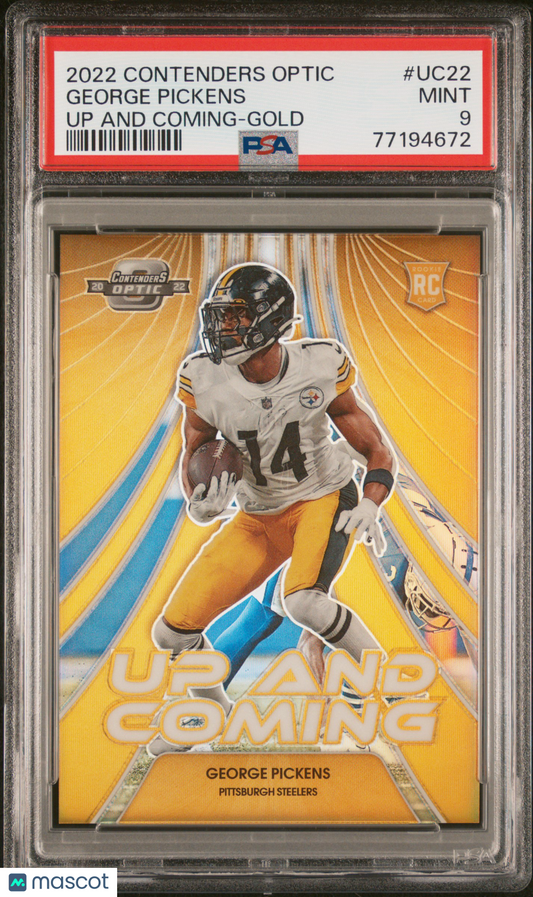 2022 Panini Contenders Optic Up And Coming George Pickens #UC22 Gold RC PSA 9