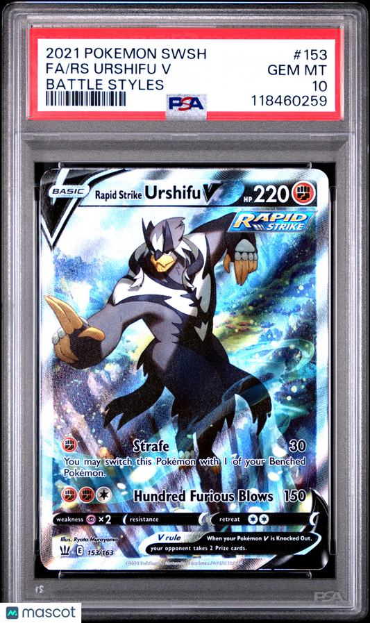 2021 Pokemon Sword & Shield Battle Styles RS Urshifu V #153 PSA 10